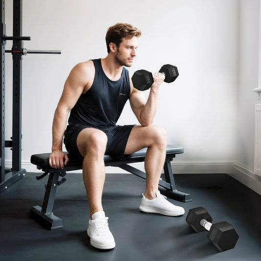 2x6kg Hex Dumbbells Set Rubber Dumbbells