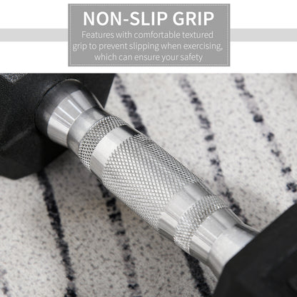 2x10kg Hex Dumbbells Set Rubber Dumbbells