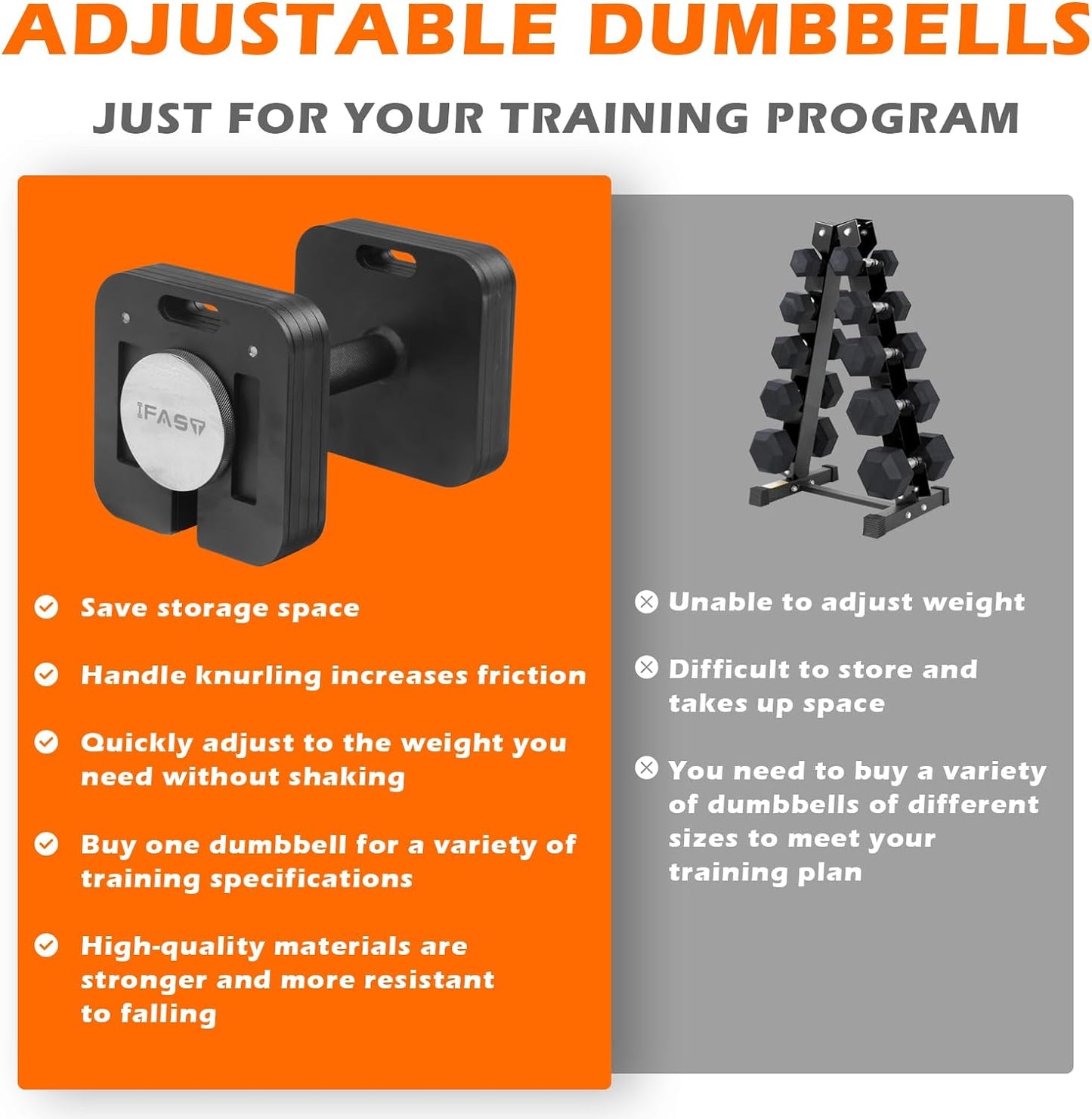 Adjustable Dumbbell 9 In 1 Free Weights For Multiweight Options