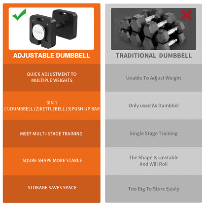 Adjustable Dumbbell 9 In 1 Free Weights For Multiweight Options