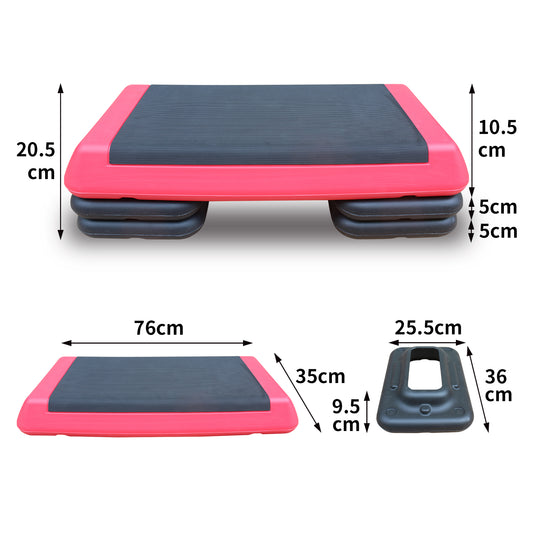 Adjustable Workout Aerobic Step Platform Trainer With 4 Risers