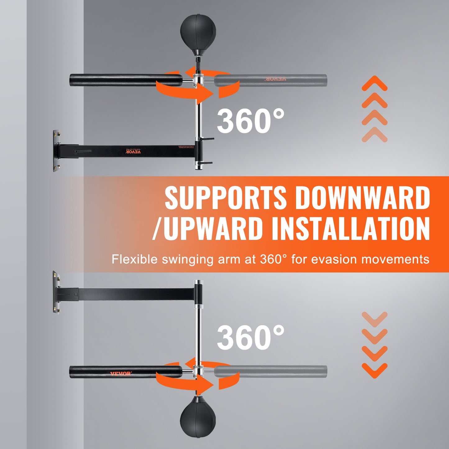 Box-Spinning-Bar Zur Wandmontage, Spinning-Bar Mit Punchingball, Verstellbarer Box-Geschwindigkeitstrainer, Reflex-Boxstange Mit Handschuhen, Box-Trainingsgerät Für Kickboxen, MMA, Fitness