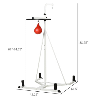 Adjustable Height Heavy Bag Stand with Weighted Base and Speed Bag