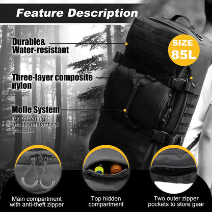 3 In 1 Military Backpack Travel Duffle Bag