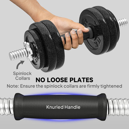 2-in-1 Adjustable Dumbbells Set, 30kg Weights Dumbbells