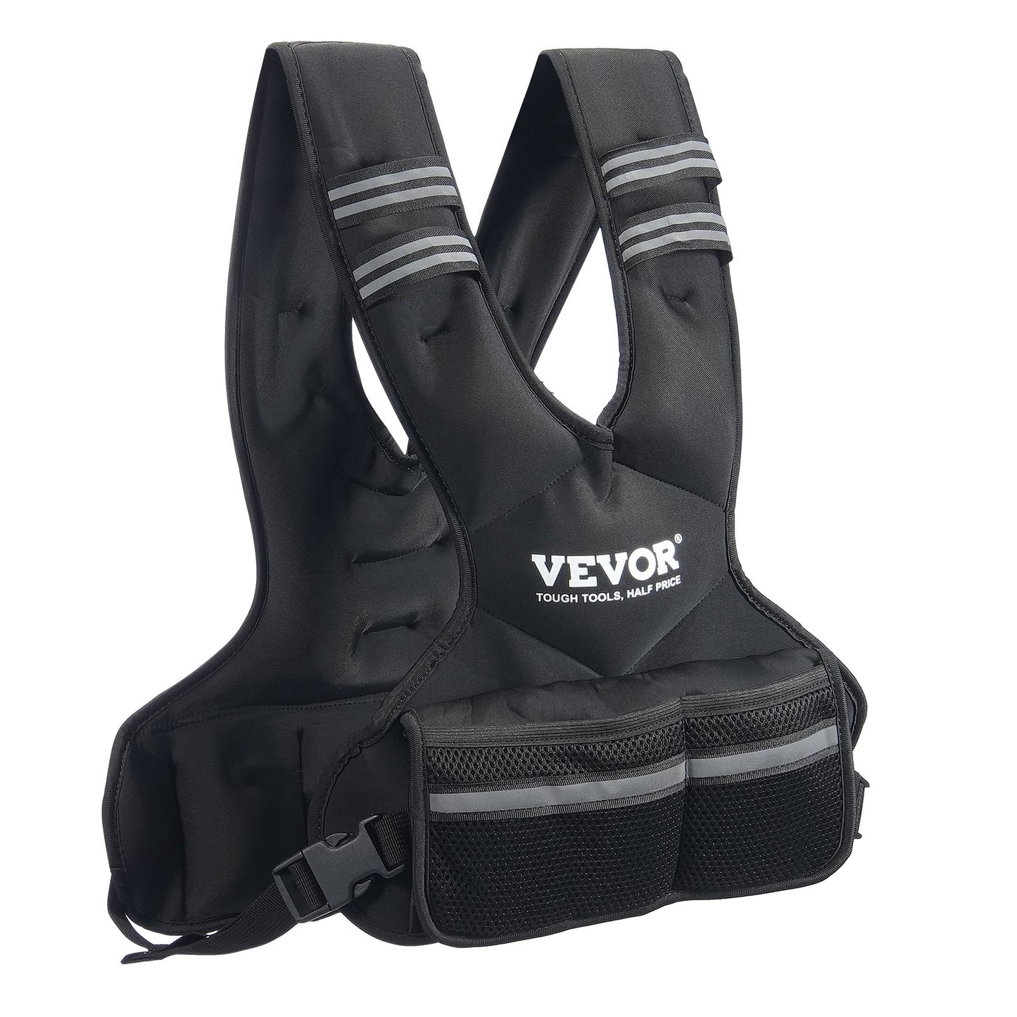 Adjustable Weighted Vest, 11-20lb Weight Vest With 6 Ironsand Weights And Reflective Stripe