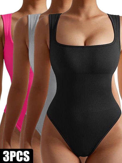 3 Pack Women Workout Seamless Jumpsuit Yoga